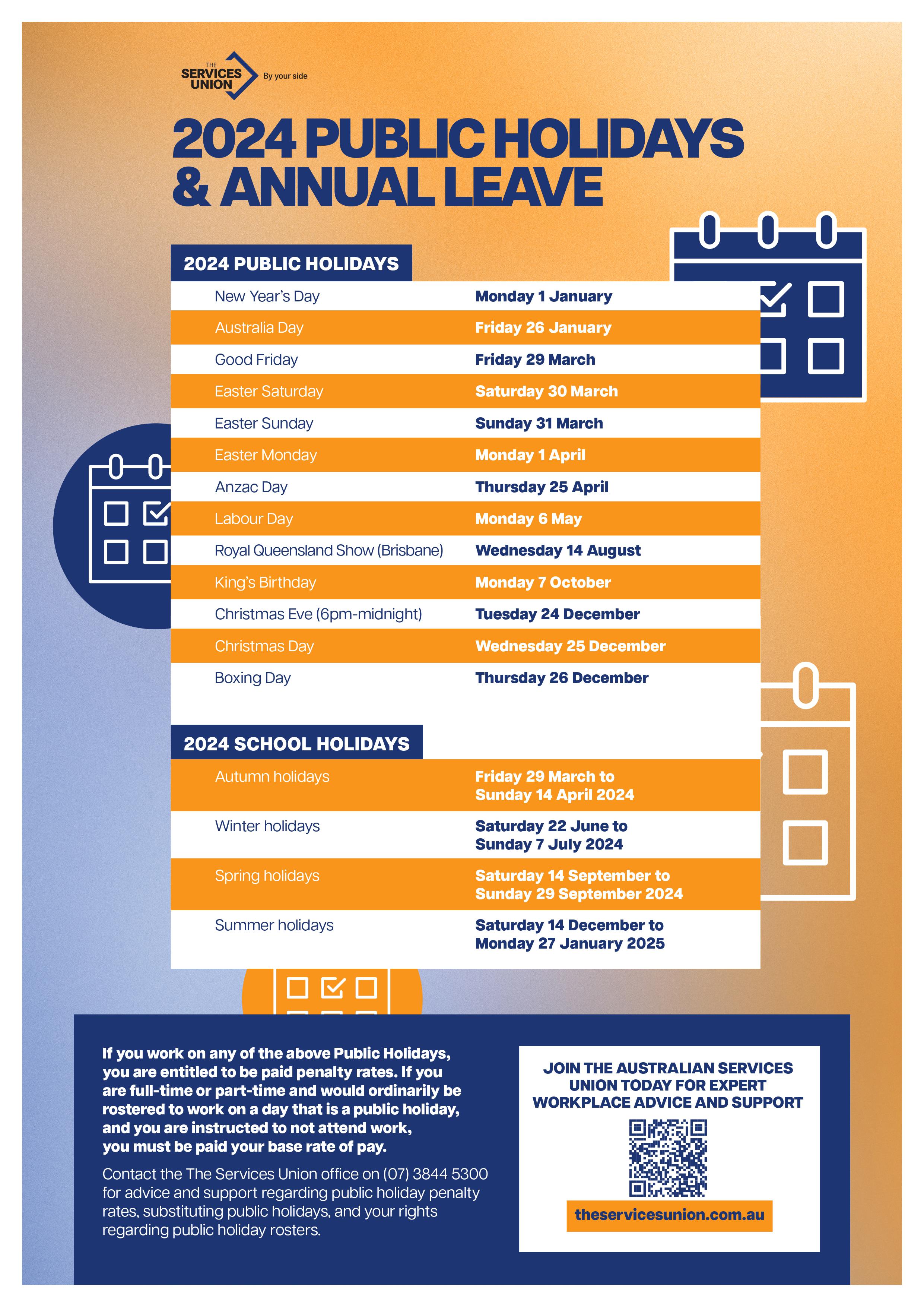 2024 Public Holidays and Annual Leave New Tab